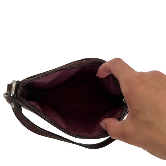 Coach Brown Leather Wristlet Wallet - Picture 4 of 5